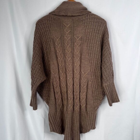 Ruby Moon Light Brown Cowl Neck Drop Sleeve Knit Wool Blend Sweater Size MD - Picture 2 of 10